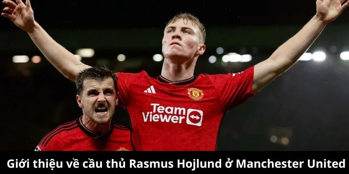 Hojlund trong màu áo MU thi đấu Premier League.