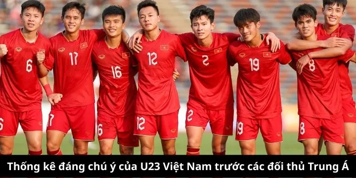 Thống kê thành tích U23 Việt Nam trước Trung Á